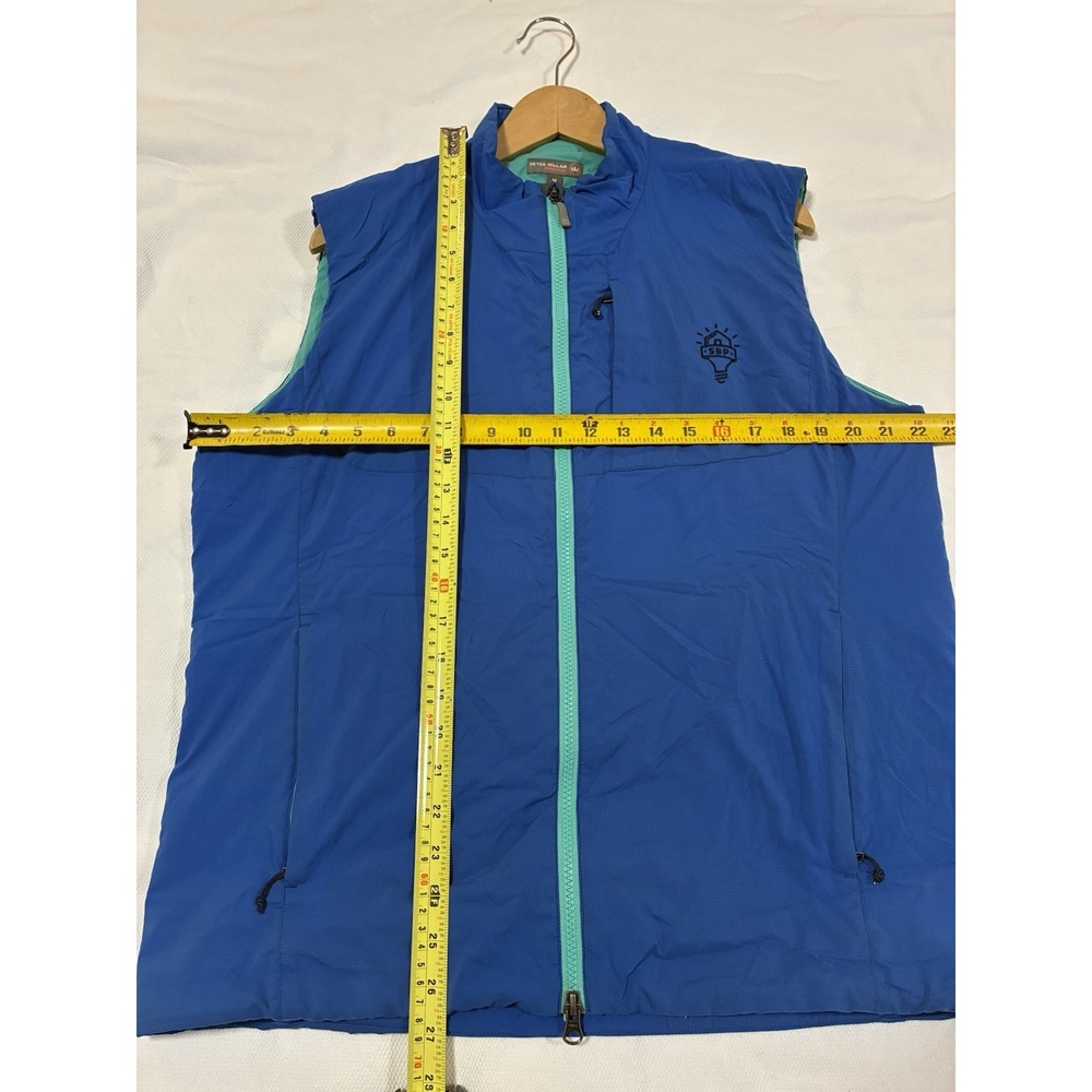 Peter Millar Crown Sport Men's M Vest Blue Mint Puffer CSB Logo Golf Outdoors - Picture 5 of 9